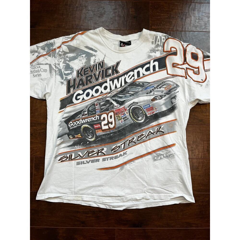 Kevin Harvick All Over Print Nascar Tee Hase Authentics Tag Size L